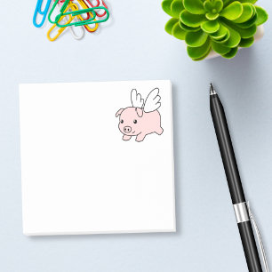 Schweine - Schwein mit Flügeln Post-it Klebezettel