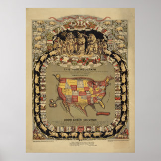 Schweine Schweineschlacht und Vereinigte Staaten Poster