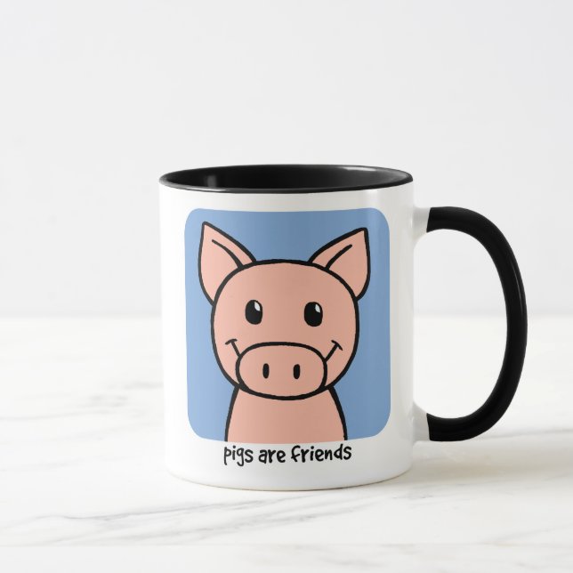 Schweine sind Freunde Tasse (Rechts)