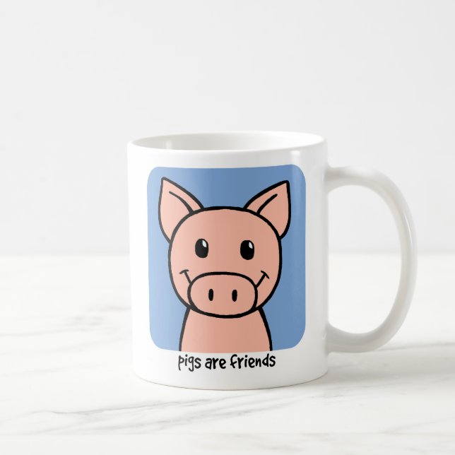 Schweine sind Freunde Tasse (Rechts)
