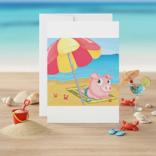Schweine-Strand-Einladungen Einladung