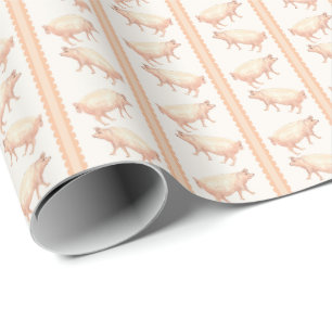 Schweine Streifen  Geschenkpapier