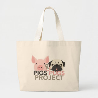 Schweine u. Mops-Projekt-Taschen-Tasche Jumbo Stoffbeutel