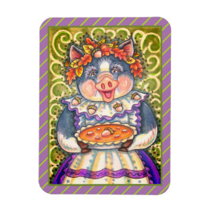SCHWEINE UND ACORN PIE, ERNTEDANK MIT LIEBE MAGNET