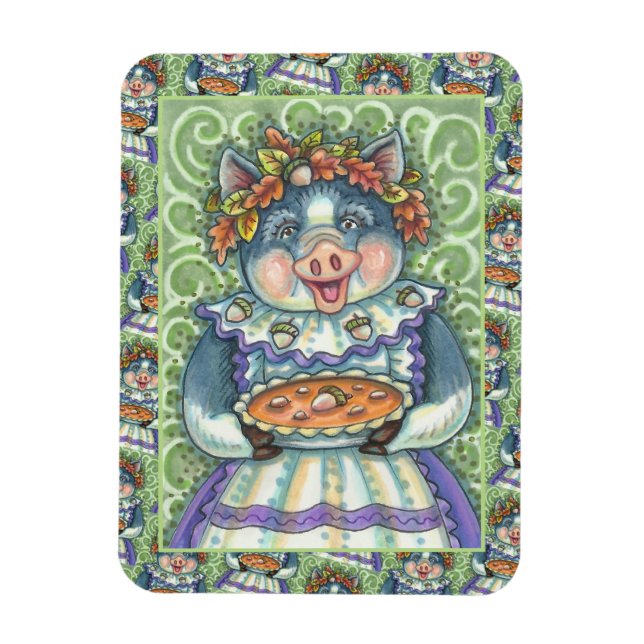 SCHWEINE UND ACORN PIE, ERNTEDANK MIT LIEBE MAGNET (Vertikal)