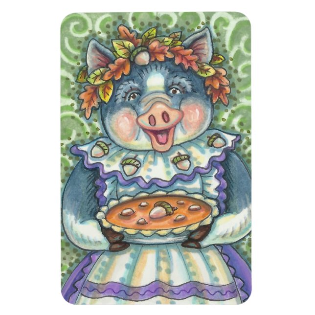 SCHWEINE UND ACORN PIE, ERNTEDANK MIT LIEBE MAGNET (Vertikal)