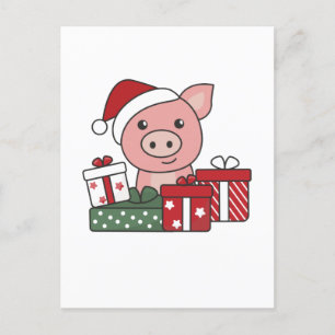 Schweine-Weihnachtsgeschenk Wintertiere Schweine Feiertagspostkarte