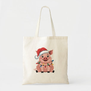Schweine-Weihnachtsmann-Hut Xmas-Feiertag Schweinc Tragetasche