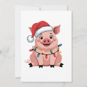 Schweine-Weihnachtsmann-Hut Xmas-Feiertag Xmas-Sch Ankündigung