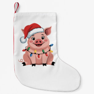 Schweine-Weihnachtsmann-Hut Xmas-Feiertag Xmas-Sch Kleiner Weihnachtsstrumpf