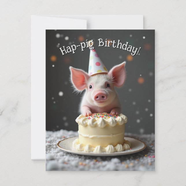 Schweine zum Geburtstag Einladung (Vorderseite)