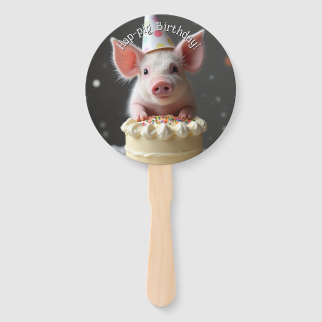 Schweine zum Geburtstag Fächer (Vorderseite)
