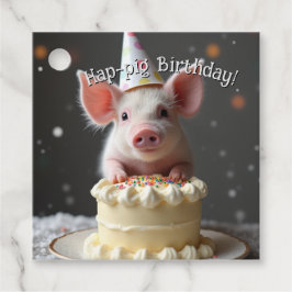 Schweine zum Geburtstag Geschenkanhänger