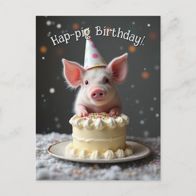 Schweine zum Geburtstag Postkarte (Vorderseite)