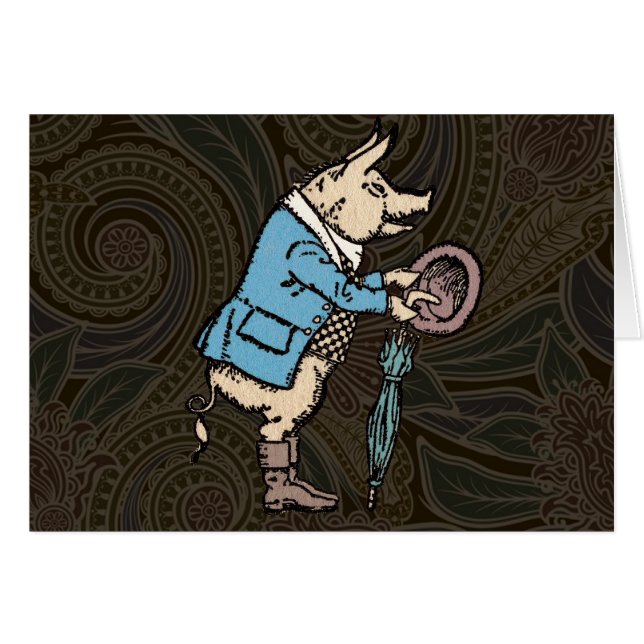 Schweinebacke Piggy Niedliche formale Antike (Vorderseite (Horizontal))