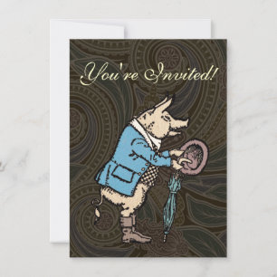 Schweinebacke Piggy Niedliche formale Antike Einladung