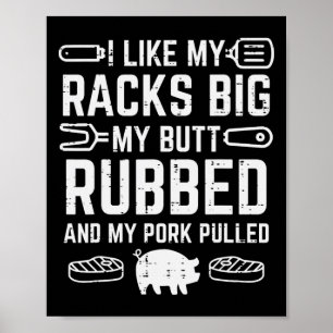 Schweinebacken Big Rubbed gepulste Grillen Byrbecu Poster