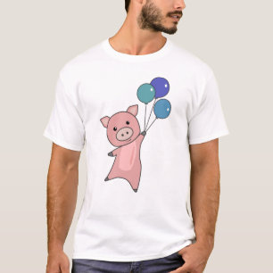 Schweineball Fliegen Niedliche Tiere T-Shirt