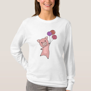 Schweineball Fliegen Niedliche Tiere T-Shirt