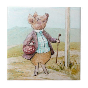 Schweinebland auf den Markt durch Beatrix Potter Fliese