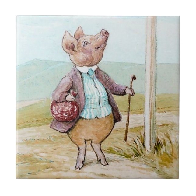 Schweinebland auf den Markt durch Beatrix Potter Fliese (Vorderseite)