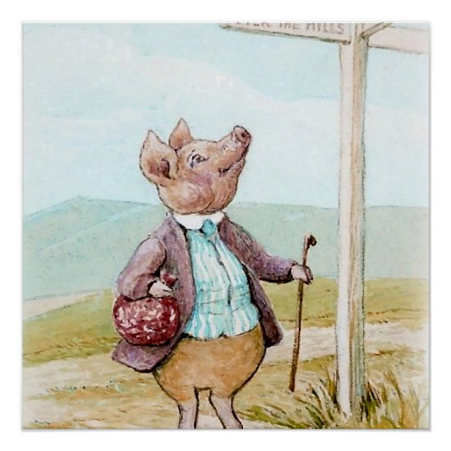 Schweinebland auf den Markt durch Beatrix Potter Poster (Vorderseite)
