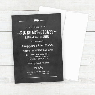 Schweinebraten und Toast Hochzeitsprobe-Dinner Einladung