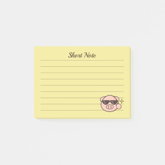 Schweinebrille Post-it Klebezettel (Vorderseite)