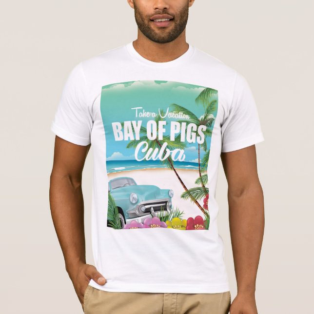 Schweinebucht, kubanisches Urlaubsposter T-Shirt (Vorderseite)