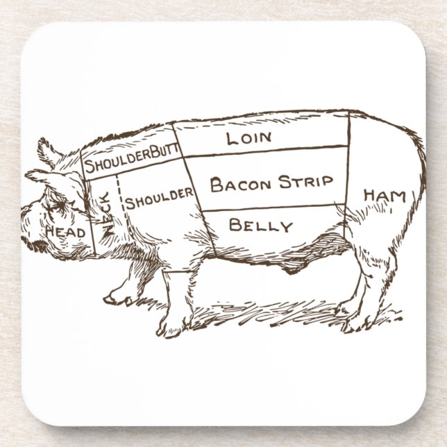 Schweinebutterkarte (3) getränkeuntersetzer (Vorderseite)