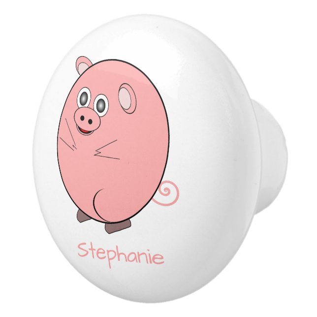 Schweinedesign personalisiert keramikknauf (Rechts)