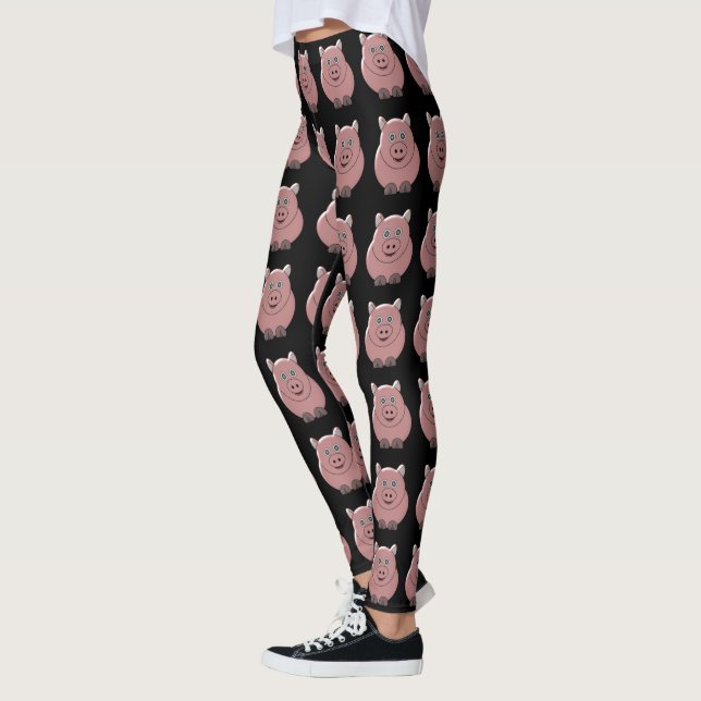 Schweinedesign Sie wählen Hintergrundfarbe Leggings (Links)