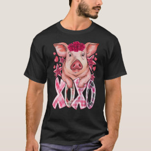 Schweinefarm XoXo Western Liebe Niedlich Valentins T-Shirt