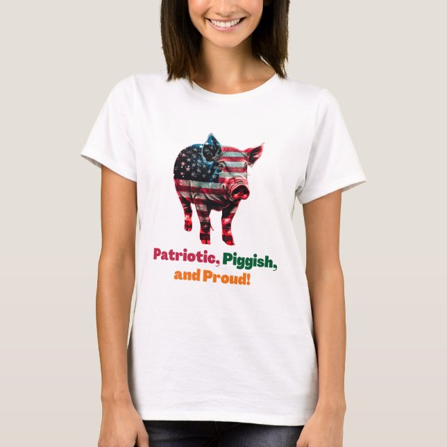 Schweineflagge Amerika T-Shirt (Vorderseite)