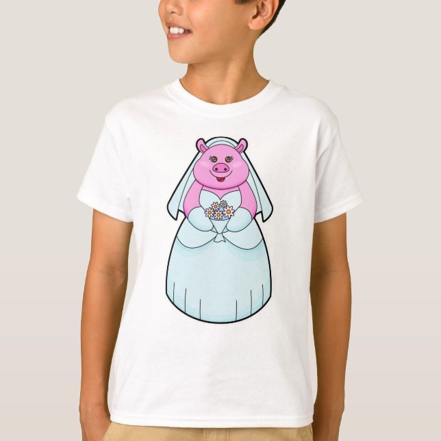 Schweinefleisch als Brille mit Schleier T-Shirt (Vorderseite)