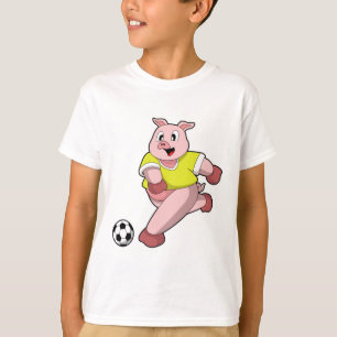 Schweinefleisch als Fußball-Spieler mit Fußball T-Shirt