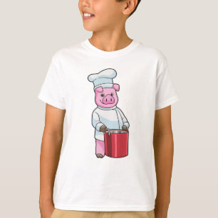 Schweinefleisch als Koch mit Kochkochtopf T-Shirt