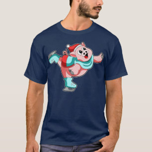 Schweinefleisch auf Ice-Skaten mit Ice-Skaten 1 T-Shirt