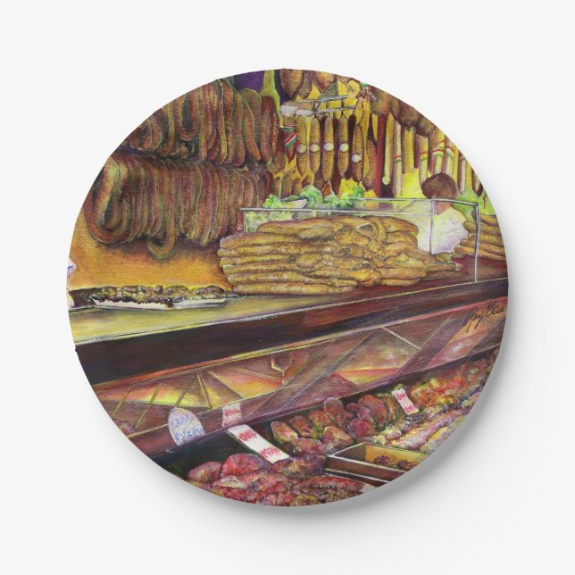 Schweinefleisch, Budapest Pappteller (Vorderseite)