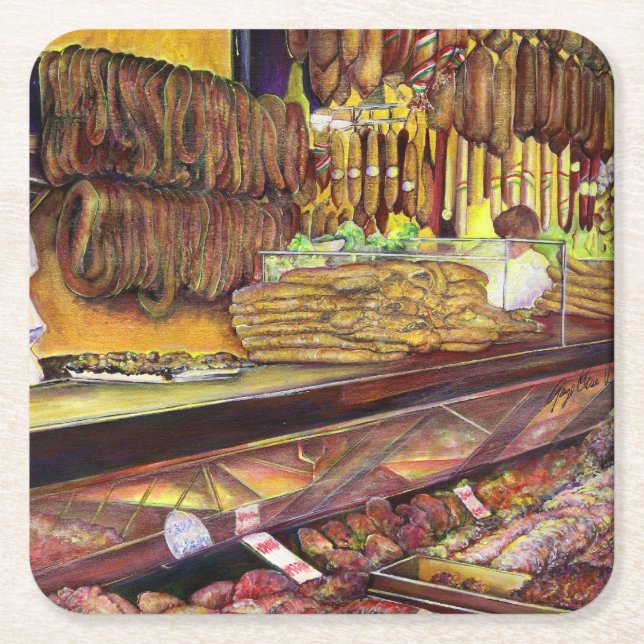 Schweinefleisch, Budapest Rechteckiger Pappuntersetzer (Vorderseite)