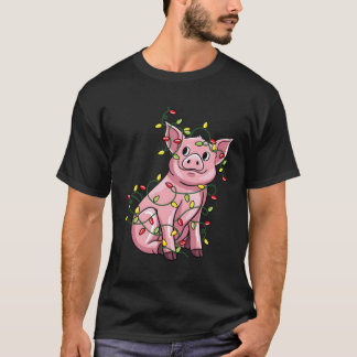 Schweinefleisch hat sich in den Lichtern Weihnacht T-Shirt
