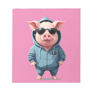 Schweinefleisch Hoodie Funny Cooler Tiercharakter Notizblock