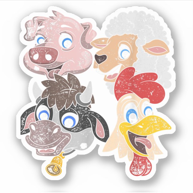 Schweinefleisch Hühner Hühner Kleinkinder Funny Fa Aufkleber (Vorderseite)