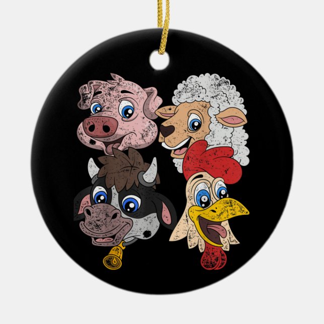 Schweinefleisch Hühner Hühner Kleinkinder Funny Fa Keramik Ornament (Vorne)