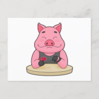Schweinefleisch im Poker mit Poker-Karten