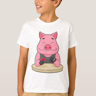 Schweinefleisch im Poker mit Poker-Karten T-Shirt
