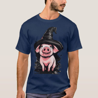 Schweinefleisch in einem Hexenhut T-Shirt