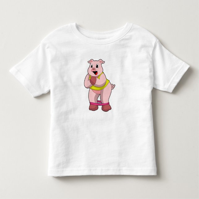 Schweinefleisch in Fitness mit Gummiband Kleinkind T-shirt (Vorderseite)