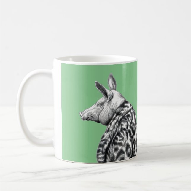 Schweinefleisch in Jaguar Pelzmatte (Moegi) Kaffeetasse (Links)