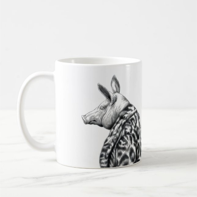 Schweinefleisch in Jaguar Pelzmatte (Schnee) Kaffeetasse (Links)